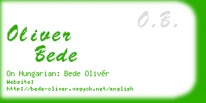 oliver bede business card